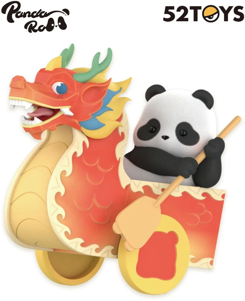 Panda Roll Blind Box Figures Dragon Boat Racing 10 cm - 1 Unidade Aleatória